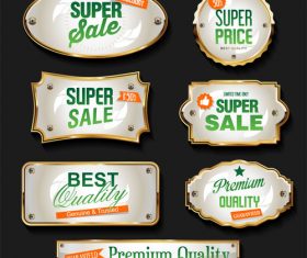 Golden sale labels retro vintage design vector