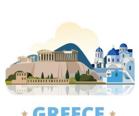 Greece travel elements design vector