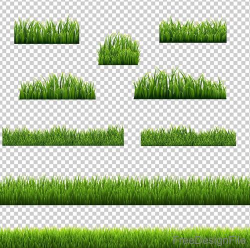 Green grass borders vector illustration 01