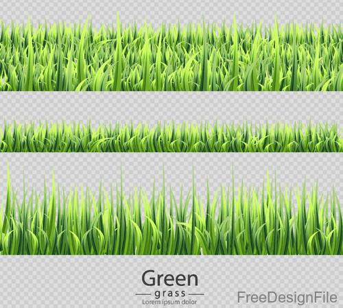 Green grass borders vector illustration 02