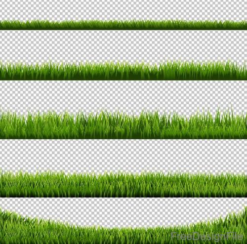 Green grass borders vector illustration 03