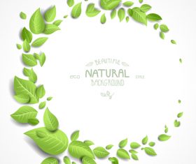 Green round frame vector material