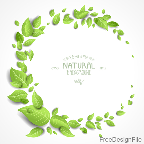 Green round frame vector material