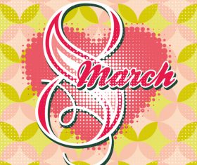 Greeting card with 8 March womens Day vector 03