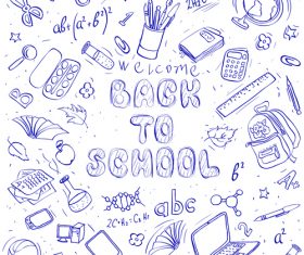 Hand drawn back to school pattern vectors 01