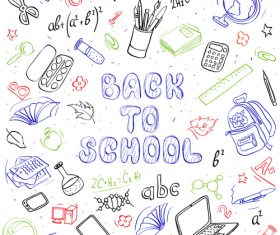 Hand drawn back to school pattern vectors 02