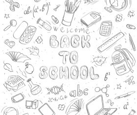 Hand drawn back to school pattern vectors 03