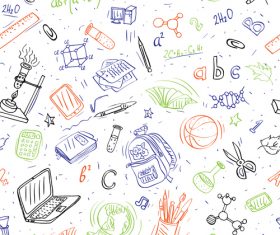 Hand drawn school kids vector background material 03 free download