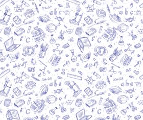 Hand drawn back to school pattern vectors 05