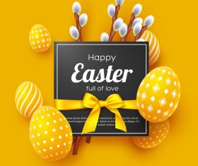 Happpy easter festival card yellow vector
