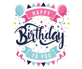 Happy birthday labels design vectors