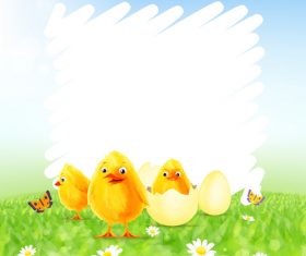 Happy easter background with funny rabbit vector 02