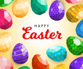 Happy easter background with geometry easter egg vector