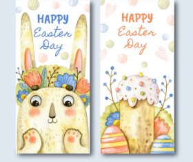 Happy easter day hand drawn banner vector