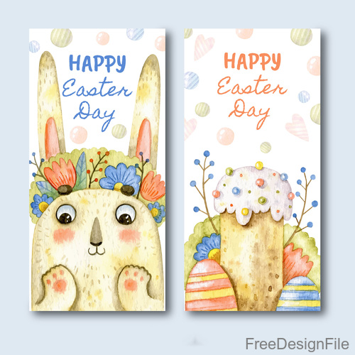 Happy easter day hand drawn banner vector