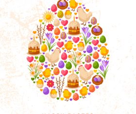 Happy easter egg design vector