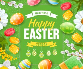 Happy easter festival design vector set 02
