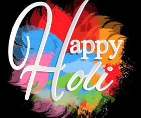 Happy holi festival background with paint brush vector