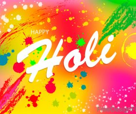 Happy holi festival with paint grunge vector