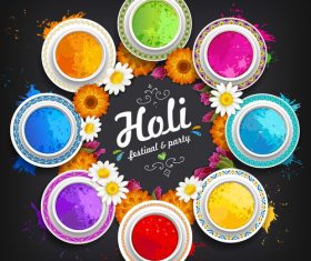 Holi festival party background vector design