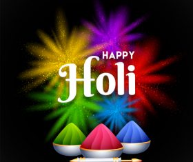 Holi festival with shiny colored backgorund vector