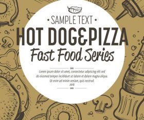 Hot doy with pazza vertical banner vector