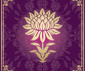 Indian traditional style purple decorative background vector 04