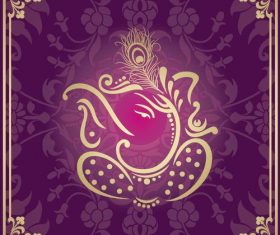 Indian traditional style purple decorative background vector 05