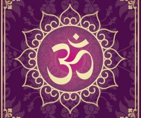 Indian traditional style purple decorative background vector 06