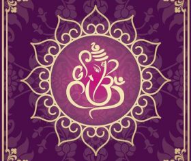 Indian traditional style purple decorative background vector 07