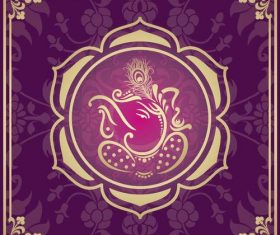 Indian traditional style purple decorative background vector 08