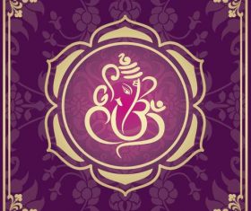 Indian traditional style purple decorative background vector 09
