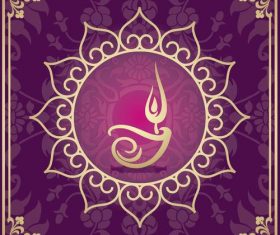 Indian traditional style purple decorative background vector 10