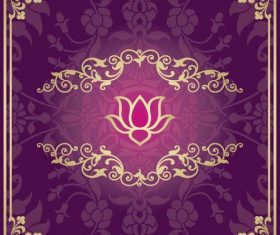 Indian traditional style purple decorative background vector 11