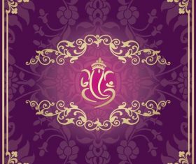 Indian traditional style purple decorative background vector 12