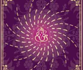 Indian traditional style purple decorative background vector 13