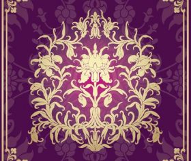Indian traditional style purple decorative background vector 15