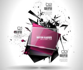 Infographic template with glasses Banner vector