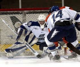 Intense ice hockey match Stock Photo 06