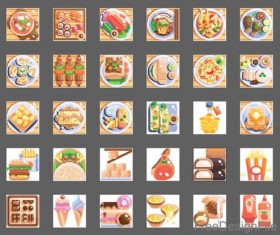 International food Flat icons