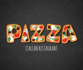 Italian pizza background design vector