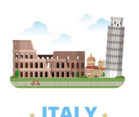 Italy travel elements design vector
