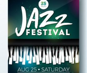 Jazz festival flyer with poster template vector