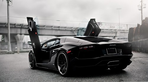 Lamborghini black sports car Stock Photo