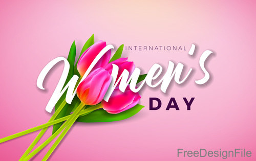 Lily with 8 much women day vector design 02