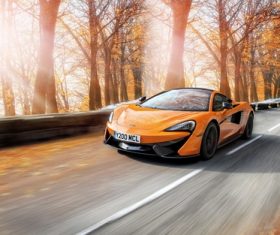 McLaren orange supercars Stock Photo
