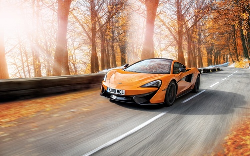 McLaren orange supercars Stock Photo