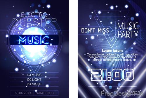 Modern music party poster template vector