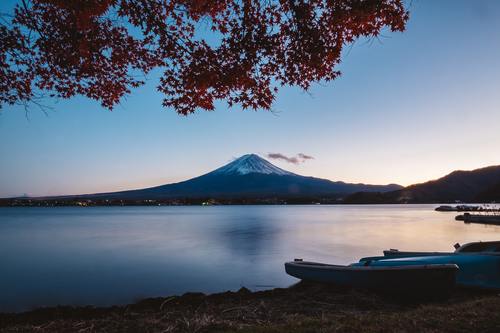 Mount Fuji lake stratovolcano