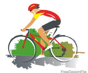 Cyclist with road bike vector illustration 06 free download